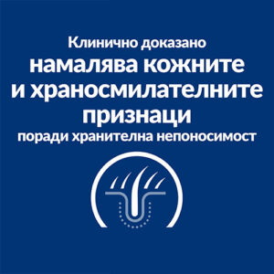 Клинично доказано – Hill’s z/d Mini намалява кожните и храносмилателните симптоми
